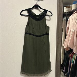 2•MUSE Sleeveless Dress with Black Beaded Neckline & princess waist - size 10